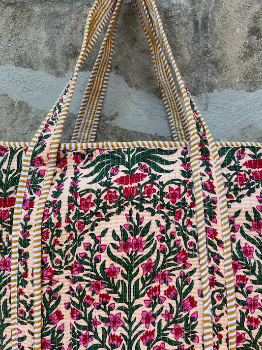 Sac à bandoulière en coton matelassé / Sac fourre-tout