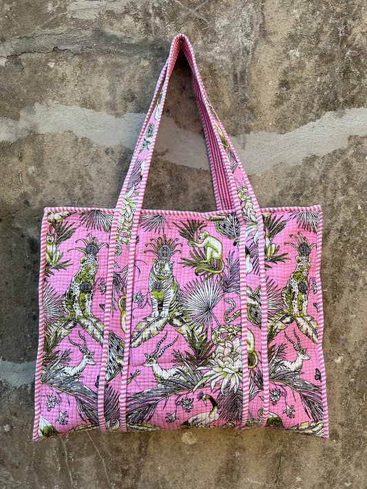 Sac à bandoulière en coton matelassé / Sac fourre-tout