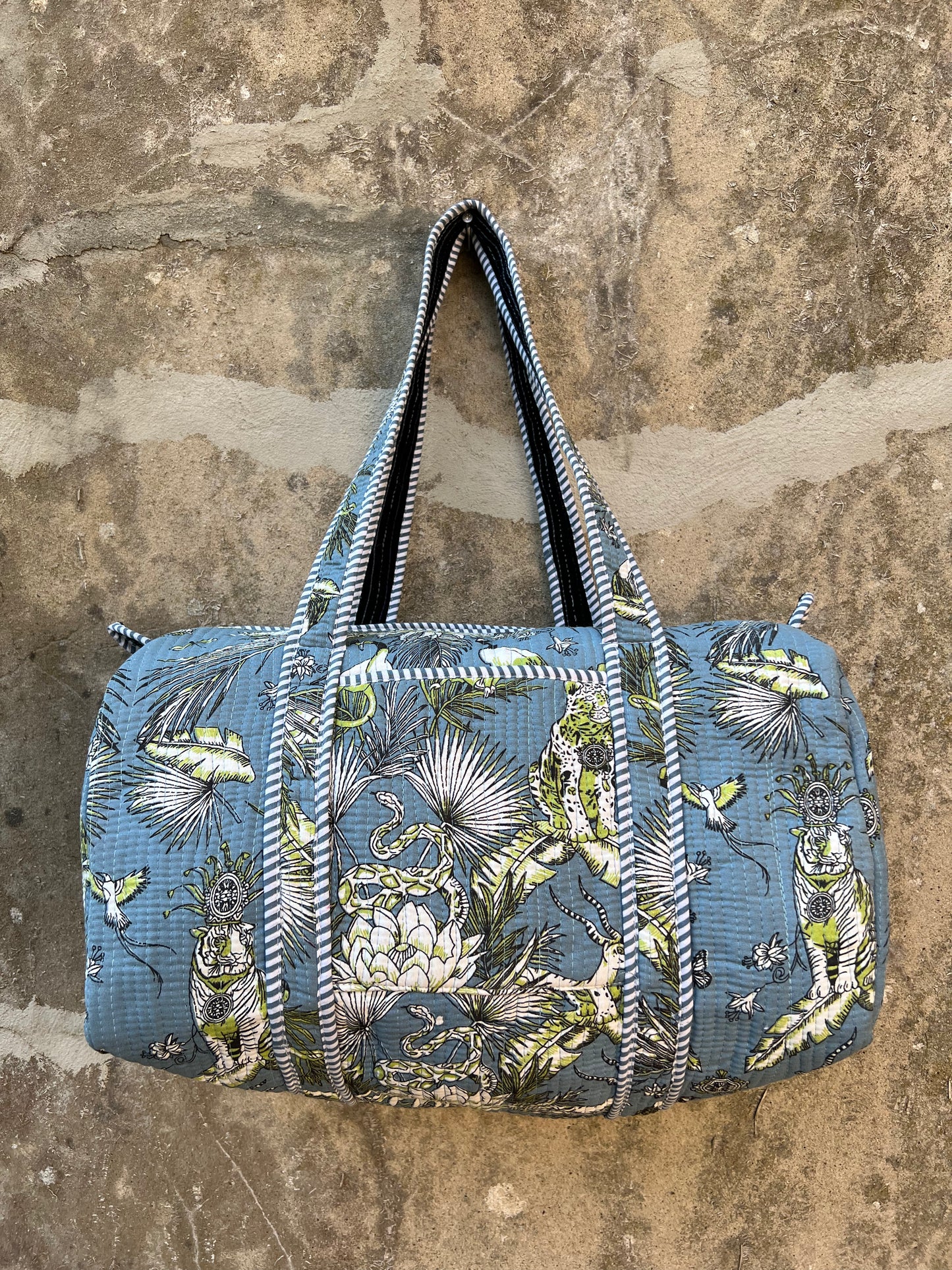 Sac week end en coton matelassé / sac de voyage floral