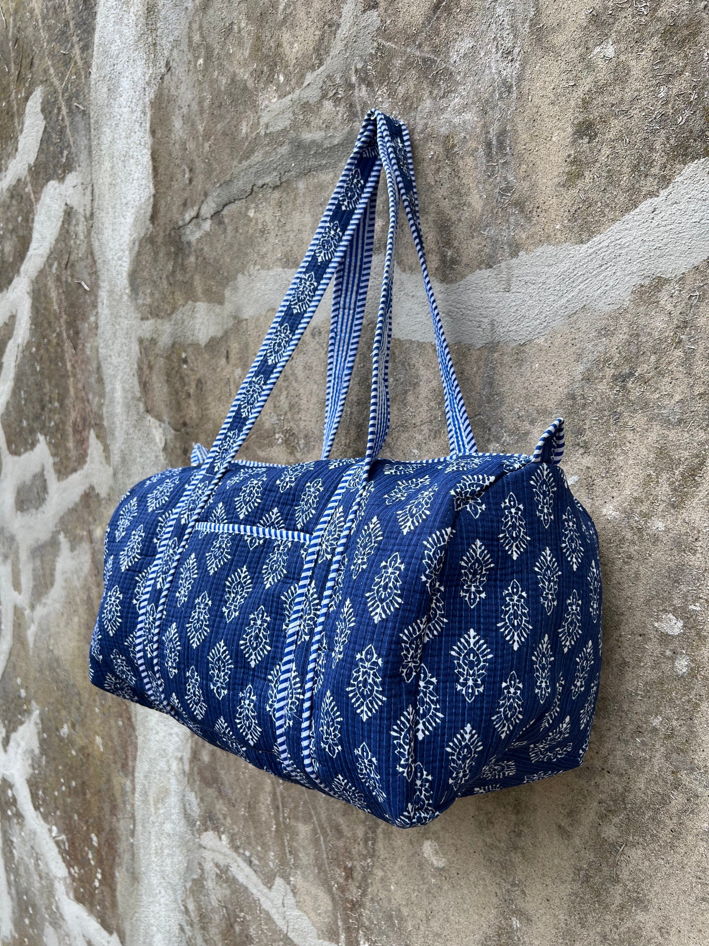 Sac week end en coton matelassé / sac de voyage