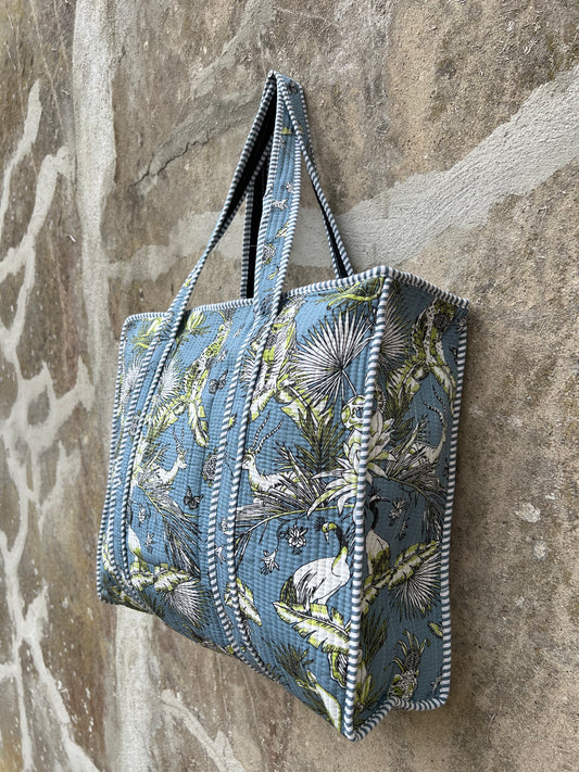 Sac à bandoulière en coton matelassé / Sac fourre-tout