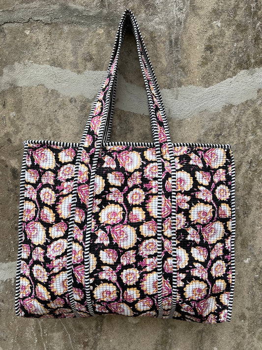 Sac à bandoulière en coton matelassé / Sac fourre-tout
